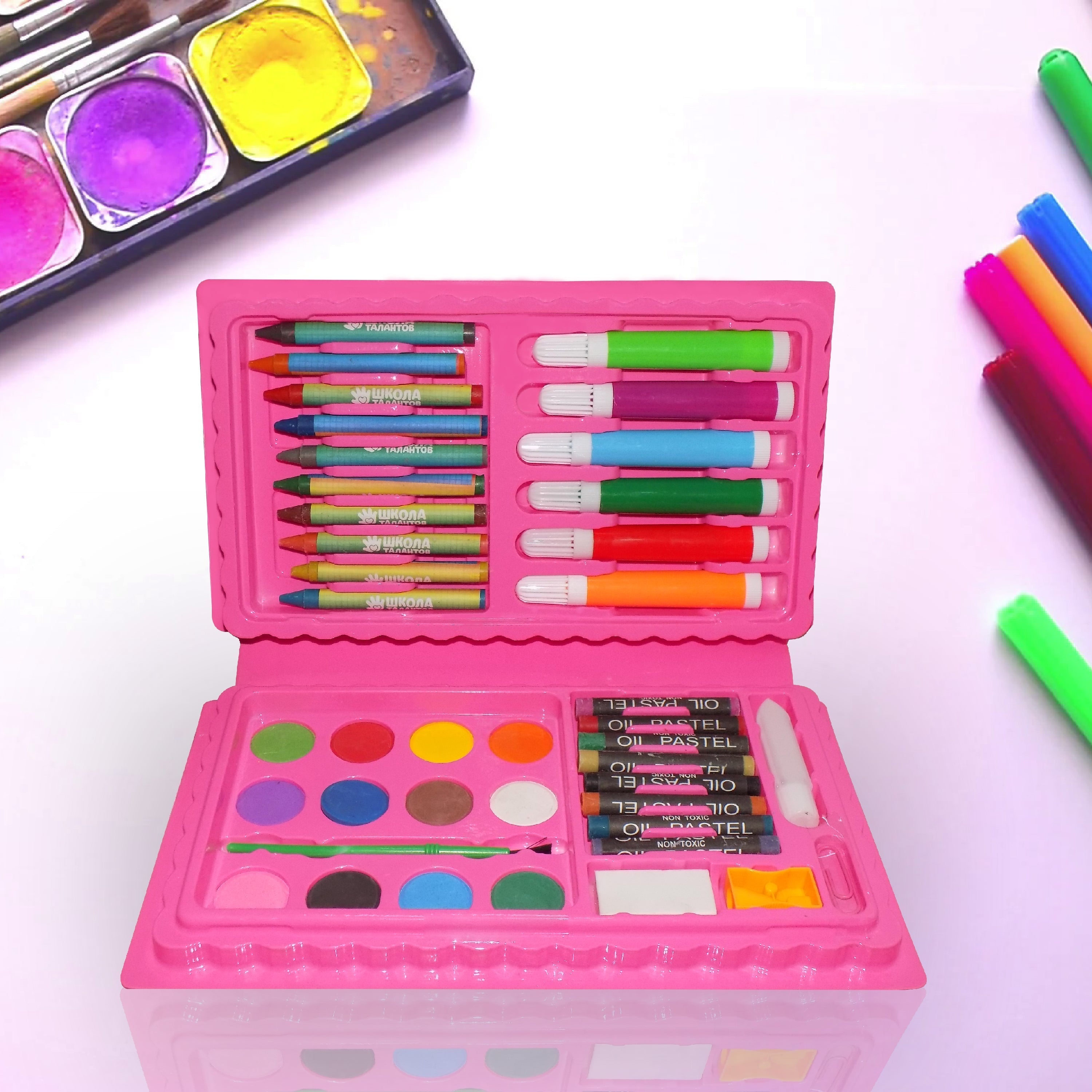 Complete 42-piece art kit for creative projects. Complete 42-piece art kit for creative projects.